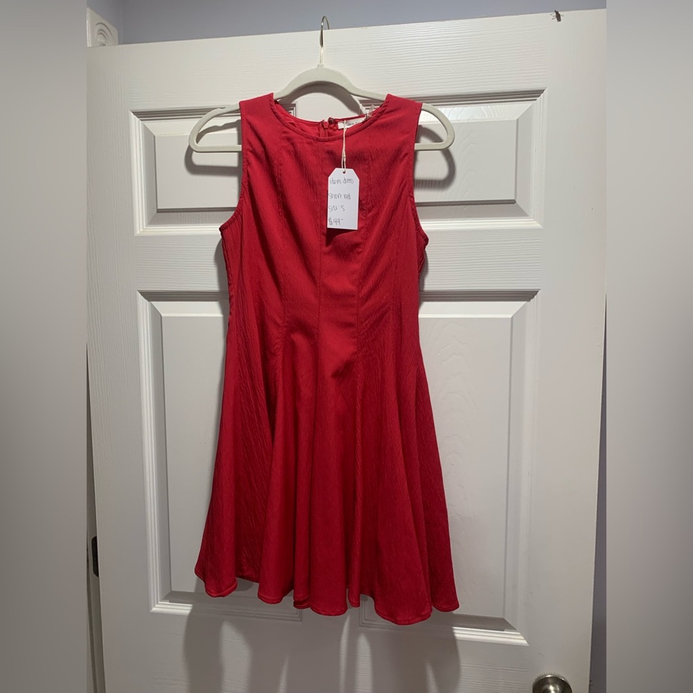 Sleeveless Red A-Line Mini Dress